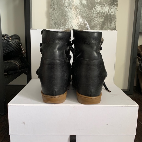 Isabel Marant Nowles Boot Black Leather Shearling - Picture 4 of 8